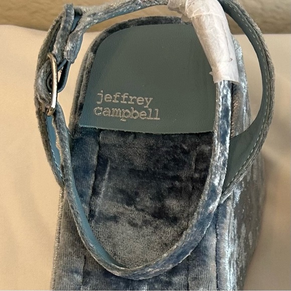 Jeffery Campbell Women’s Activate Blue Crushed Velvet Platform Sandal, Size 9 - Picture 4 of 9